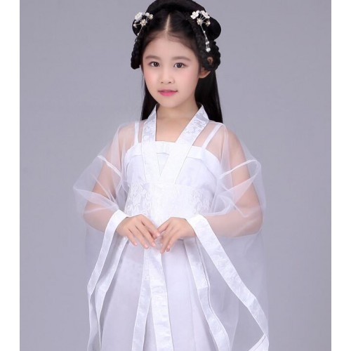 Girl's Chinese folk dance dresses fairy ancient classical children kids princess drama anime cosplay dancing robes costumes 